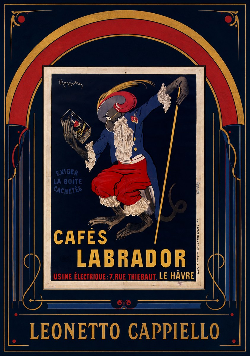 Leonetto Cappiello Cafés Labrador No6 - Affiche