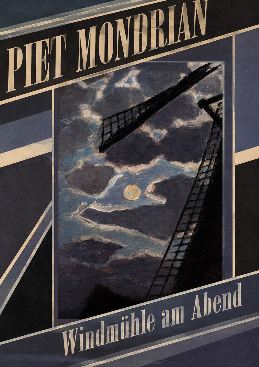 Piet Mondrian Windmühle Am Abend II No6 - Affiche