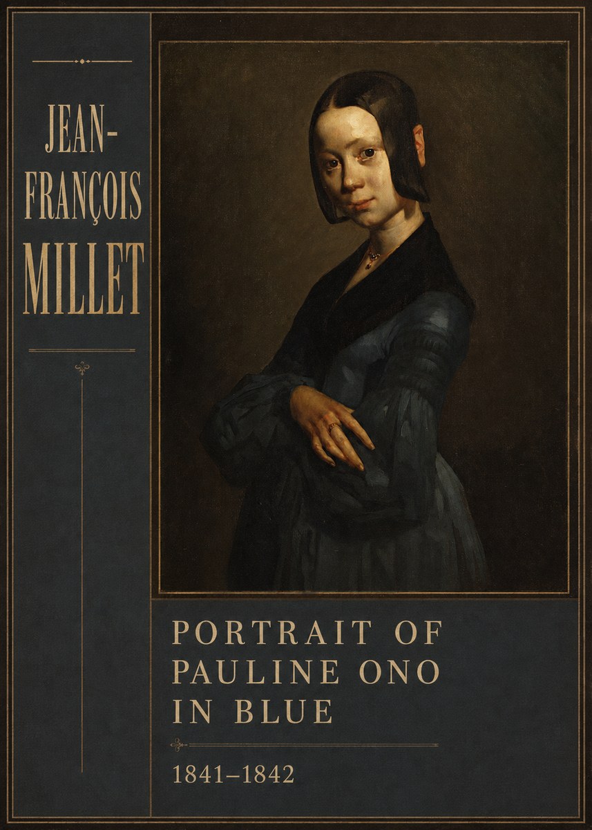 Jean-François Millet Portrait of Pauline Ono in Blue No3 - Affiche