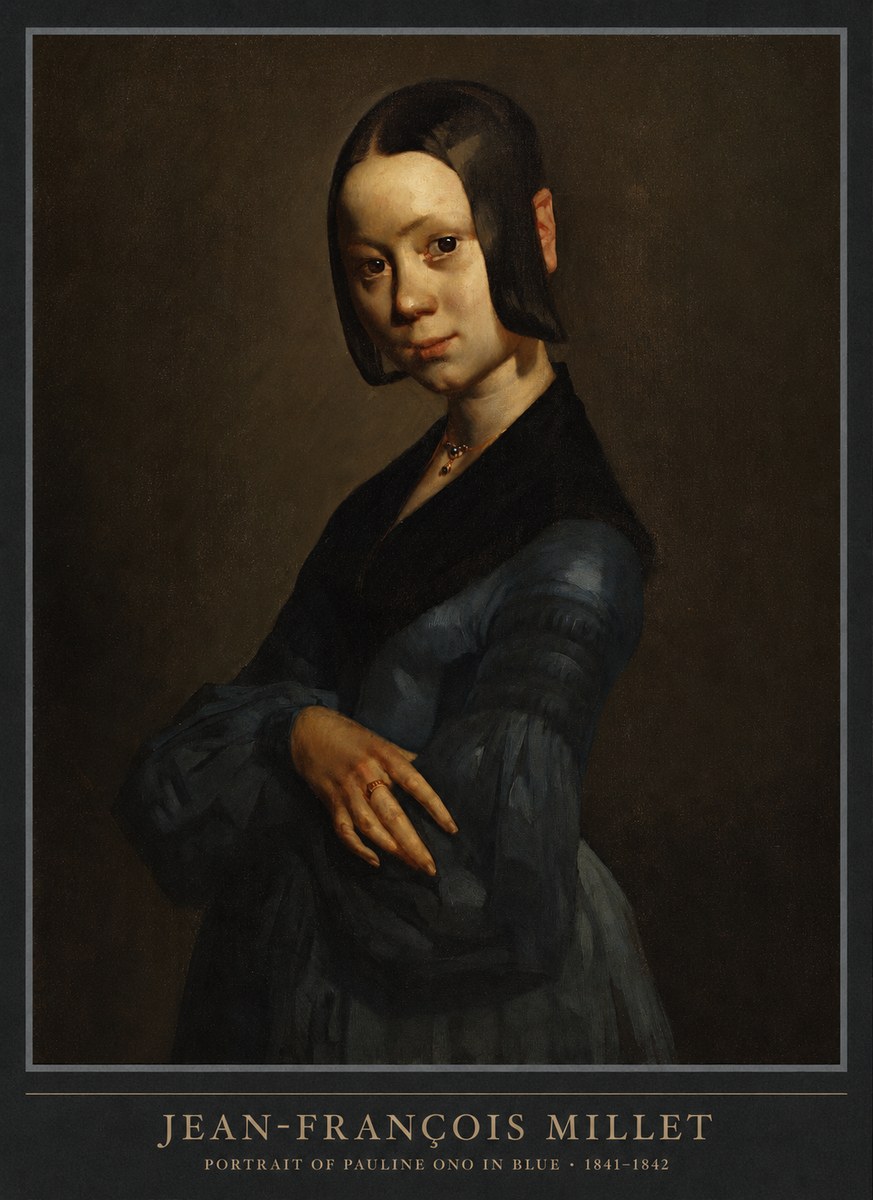 Jean-François Millet Portrait of Pauline Ono in Blue No6 - Affiche