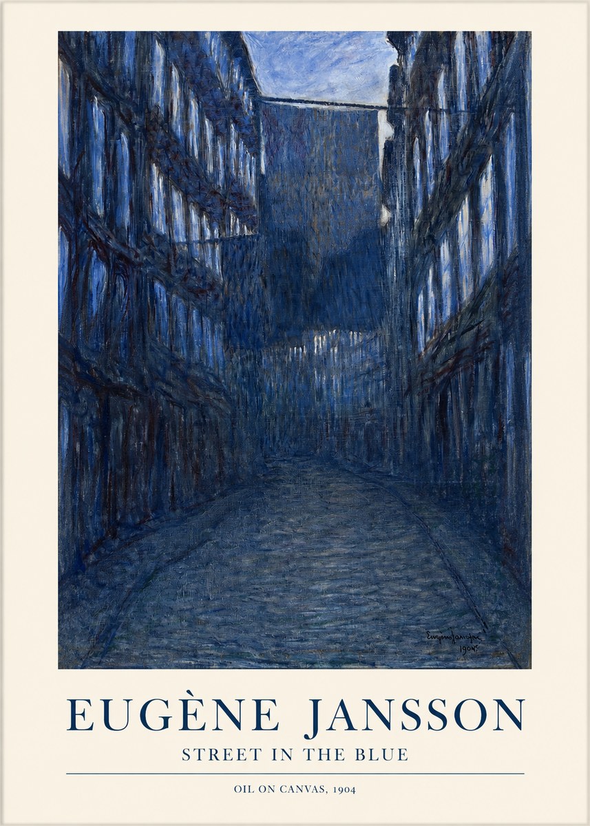 Eugène Jansson Street in the Blue No1 - Affiche