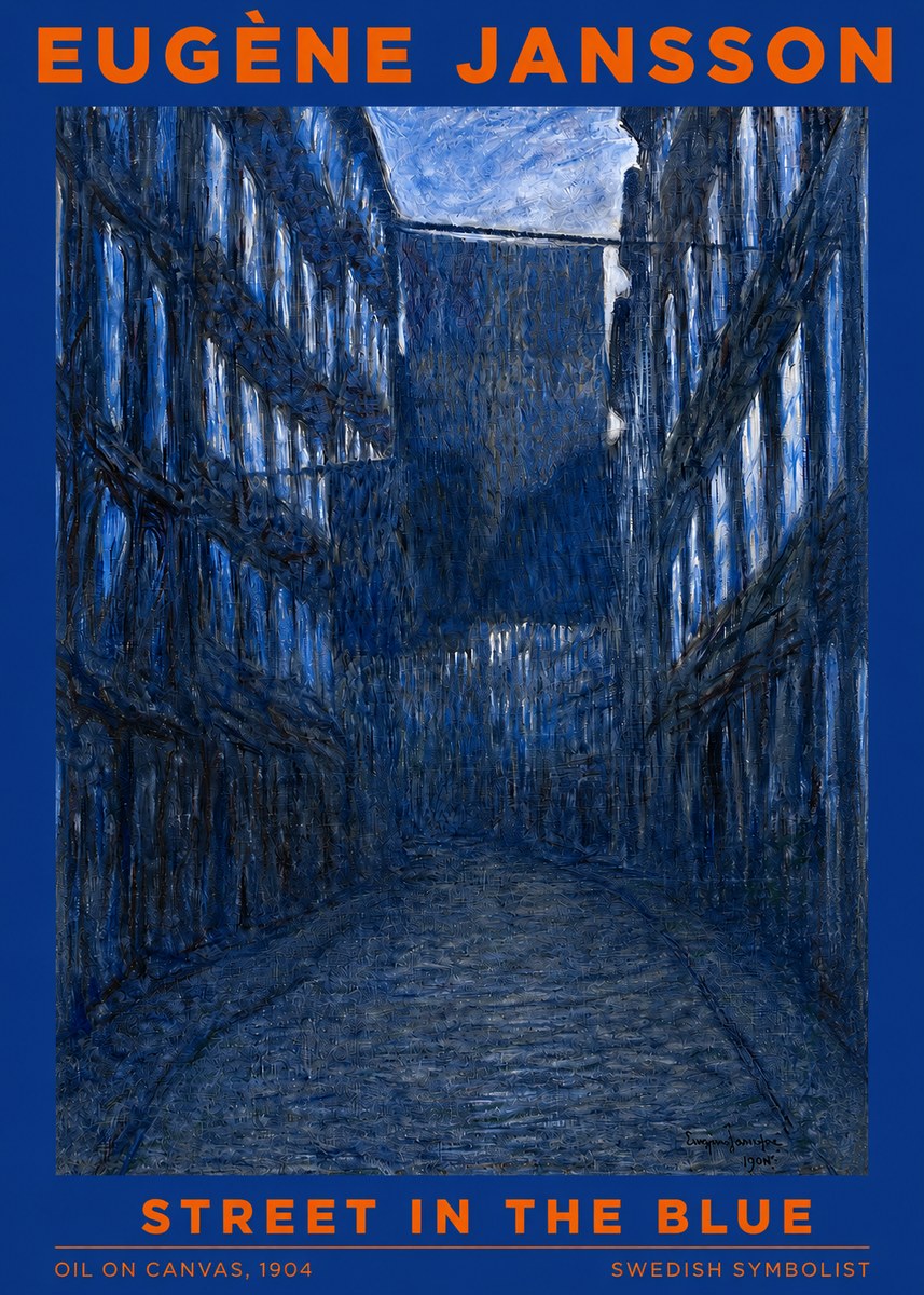 Eugène Jansson Street in the Blue No2 - Affiche