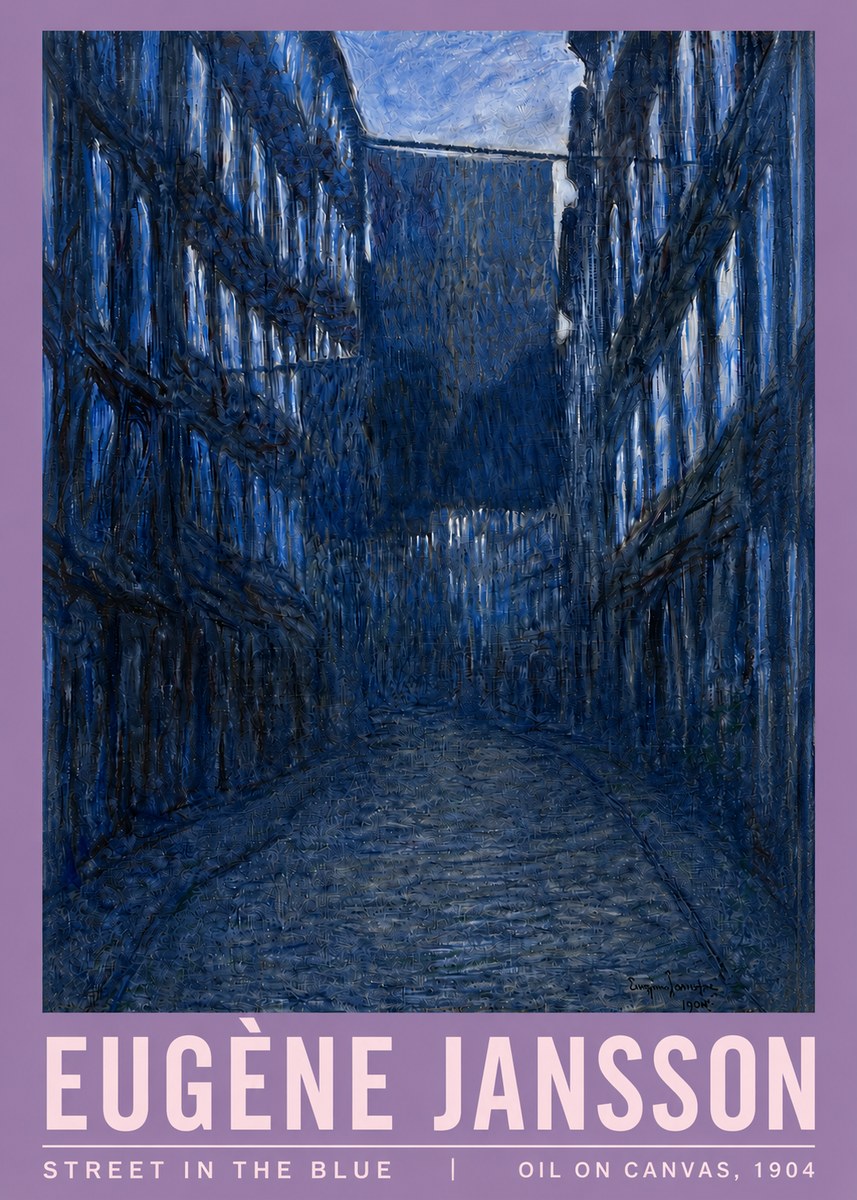 Eugène Jansson Street in the Blue No3 - Affiche