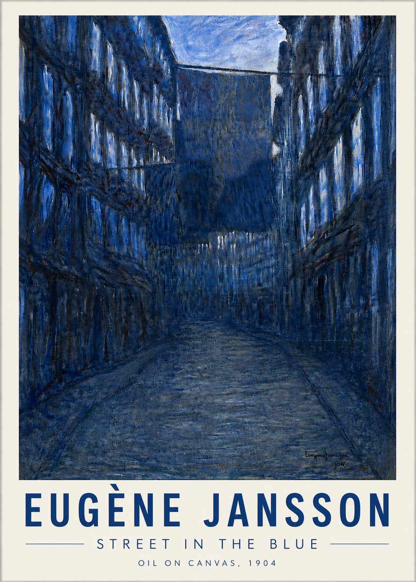 Eugène Jansson Street in the Blue No5 - Affiche