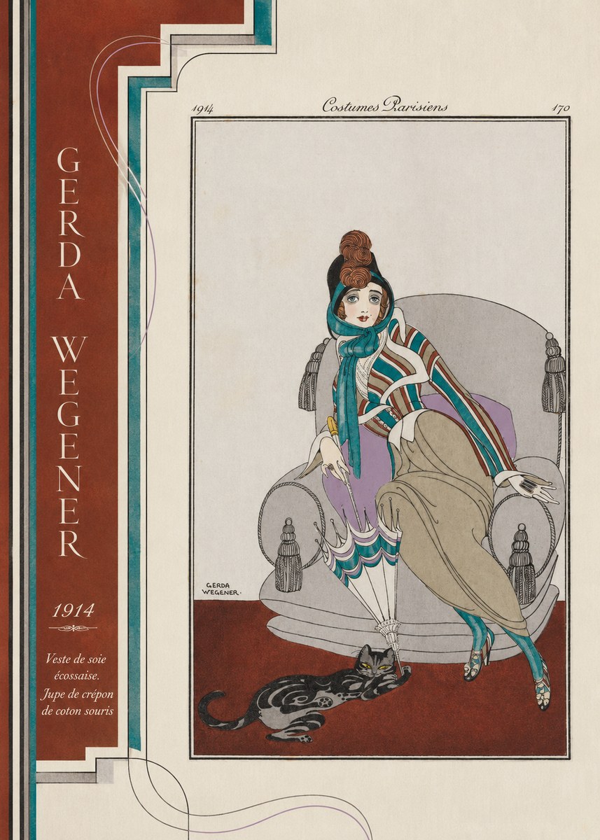 Gerda Wegener Veste De Soie Écossaise. Jupe De Crépon De Coton Souris. No2 - Affiche