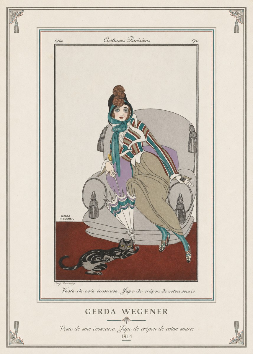 Gerda Wegener Veste De Soie Écossaise. Jupe De Crépon De Coton Souris. No3 - Affiche