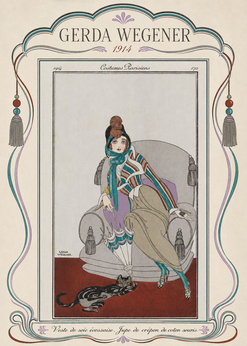 Gerda Wegener Veste De Soie Écossaise. Jupe De Crépon De Coton Souris. No4 - Affiche