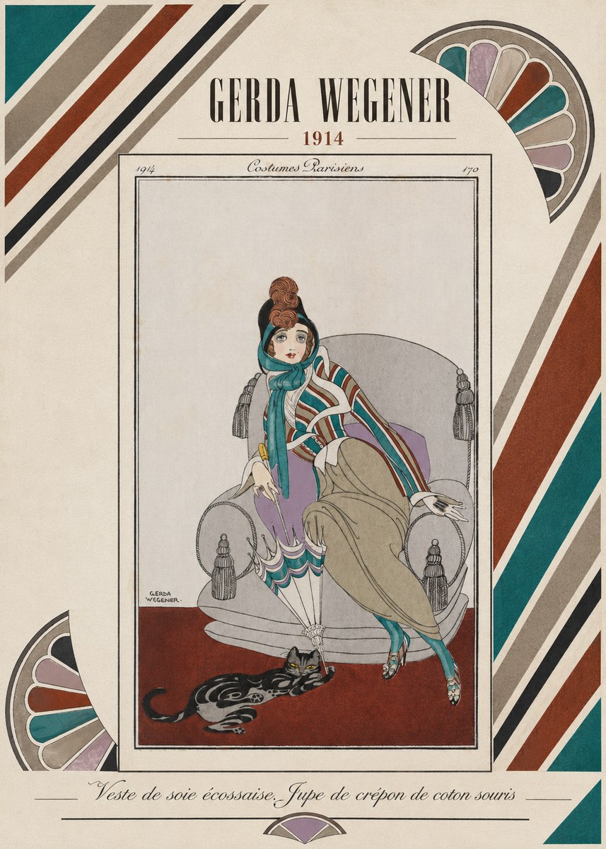 Gerda Wegener Veste De Soie Écossaise. Jupe De Crépon De Coton Souris. No5 - Affiche