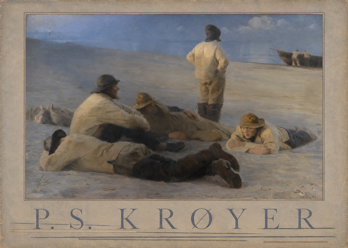 P.S. Krøyer Fishermen on Skagen Beach No4 - Affiche