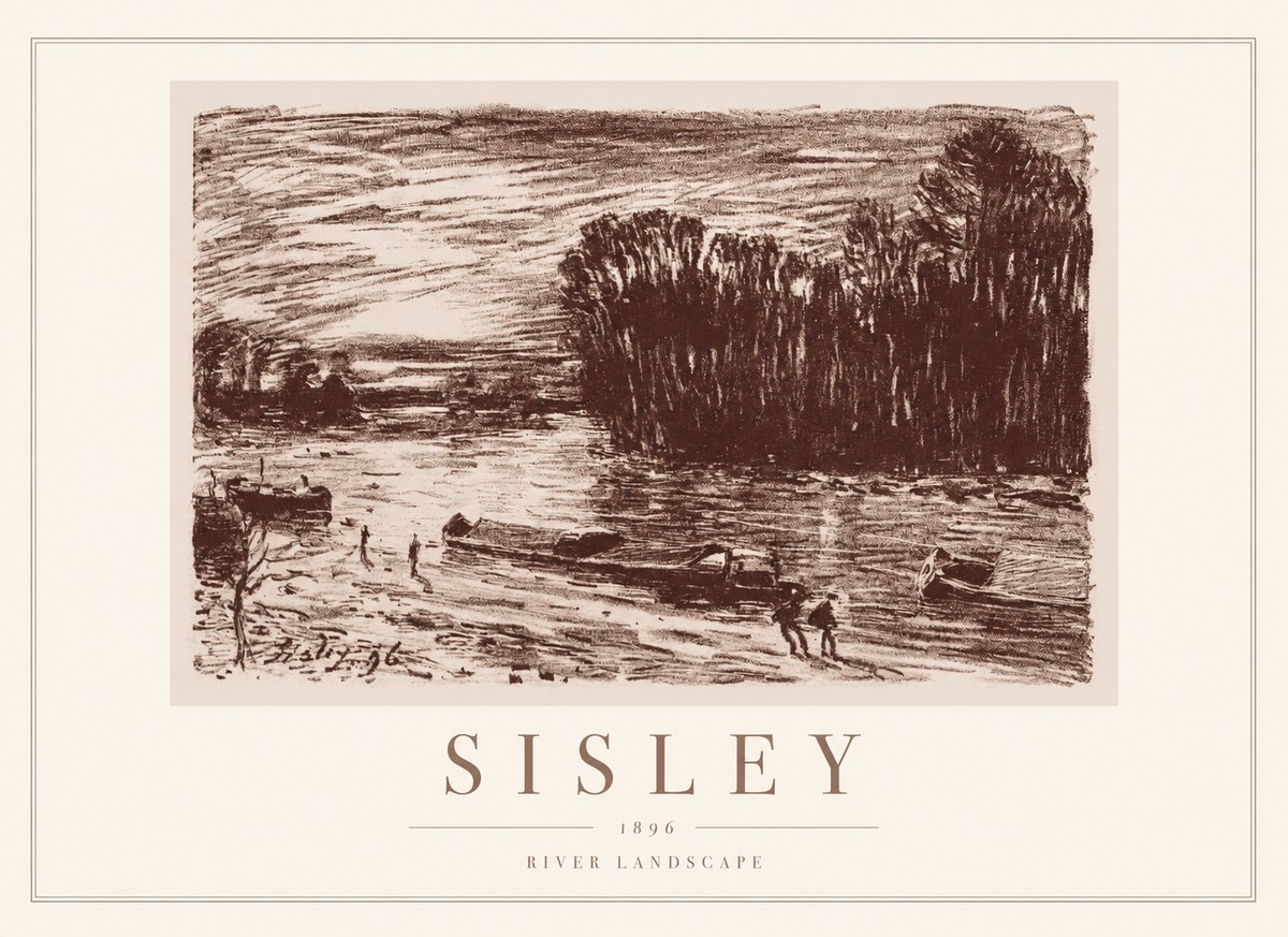 Sisley River Landscape No1 - Affiche