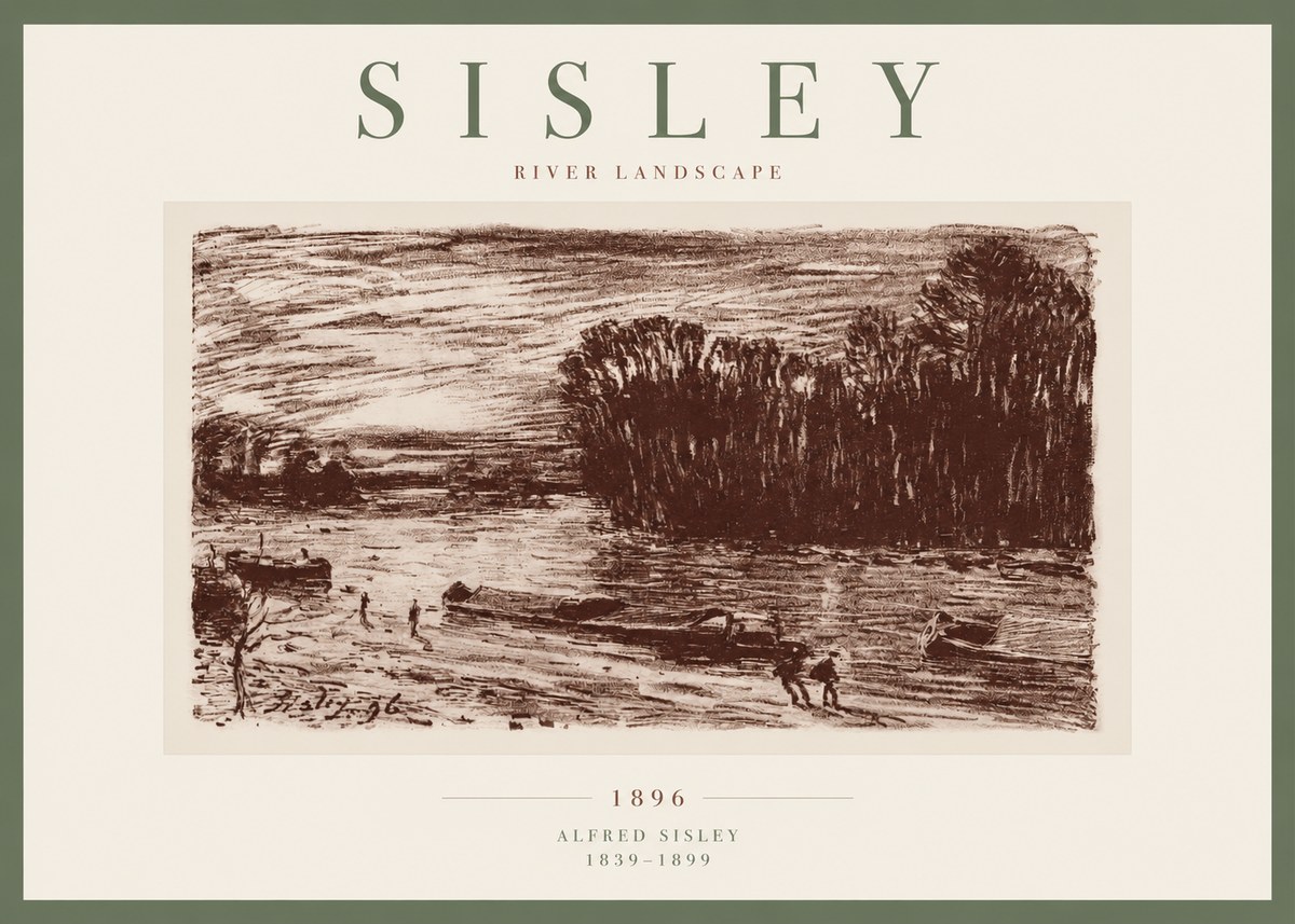 Sisley River Landscape No2 - Affiche