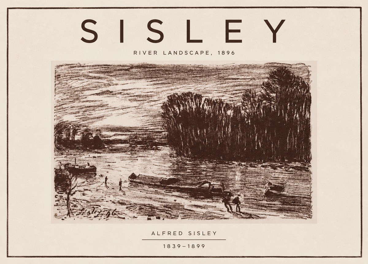 Sisley River Landscape No6 - Affiche
