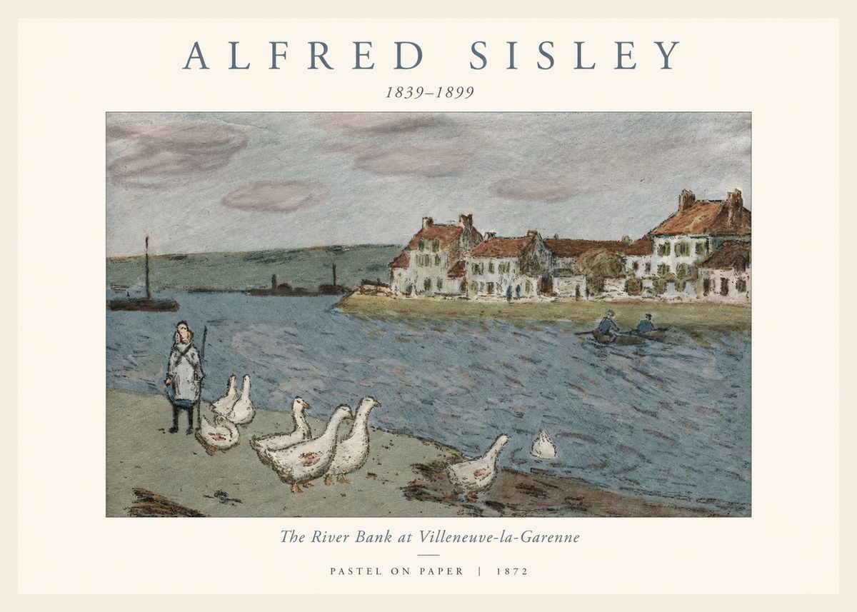 Sisley The River Bank at Villeneuve-la-garenne No1 - Affiche