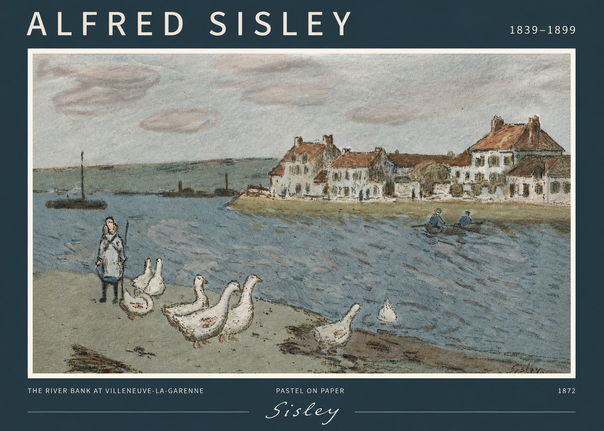 Sisley The River Bank at Villeneuve-la-garenne No2 - Affiche