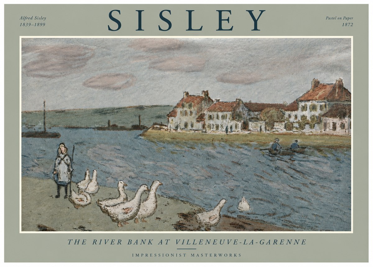 Sisley The River Bank at Villeneuve-la-garenne No4 - Affiche