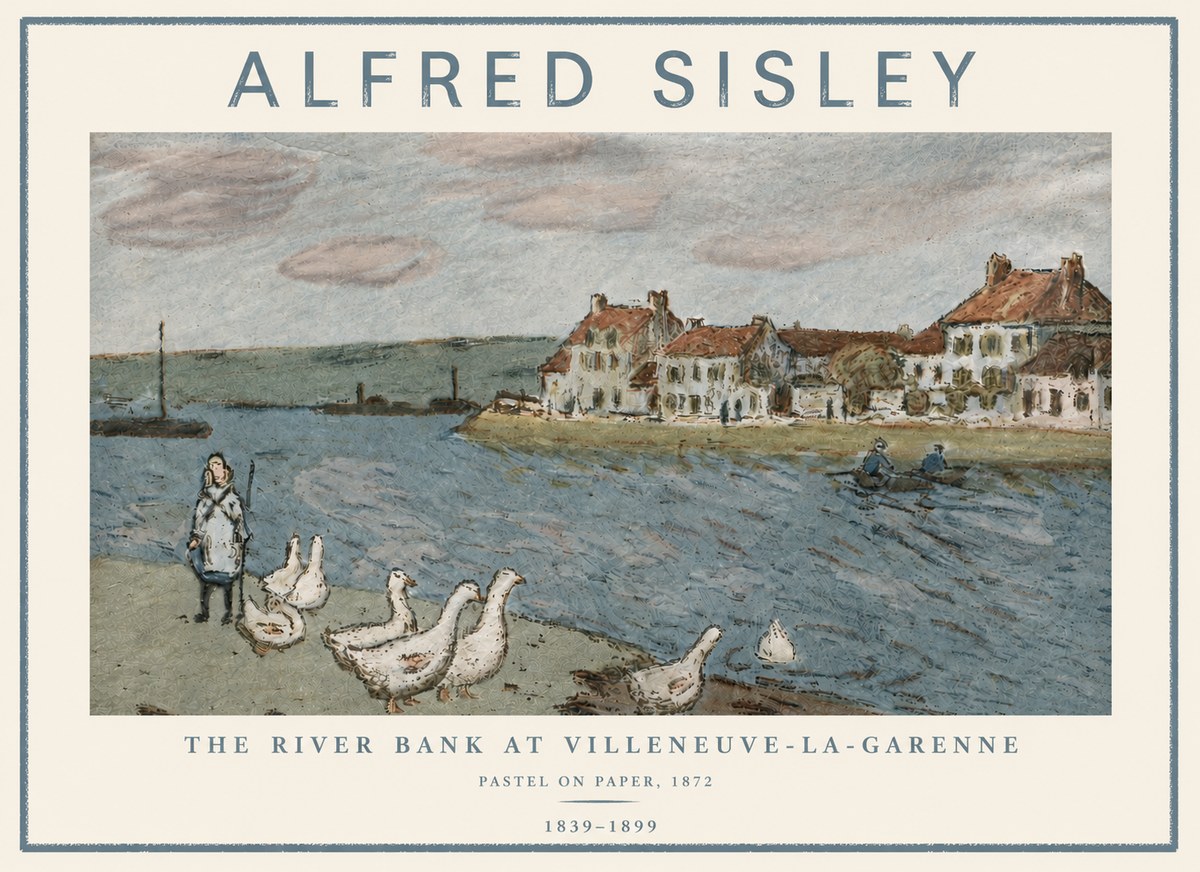 Sisley The River Bank at Villeneuve-la-garenne No5 - Affiche