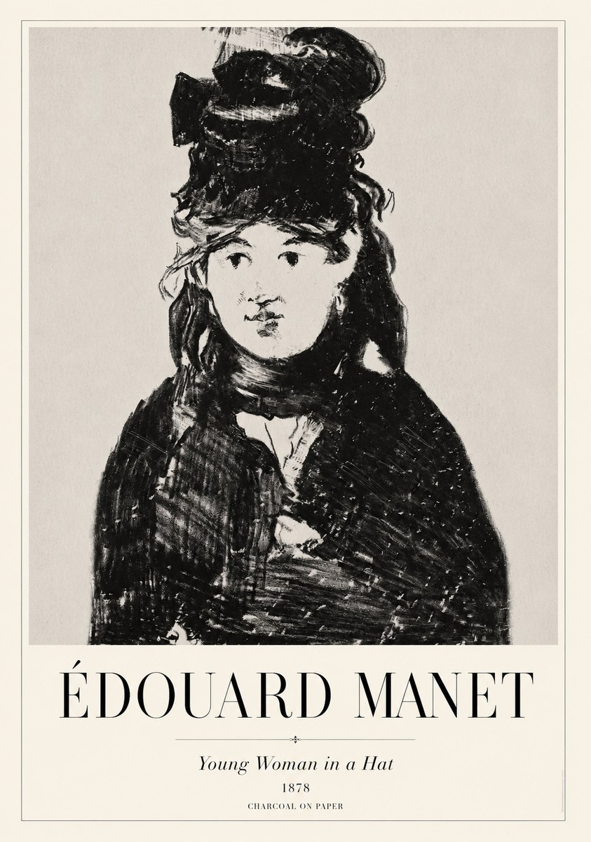 Édouard Manet Young Woman in a Hat III No1 - Affiche