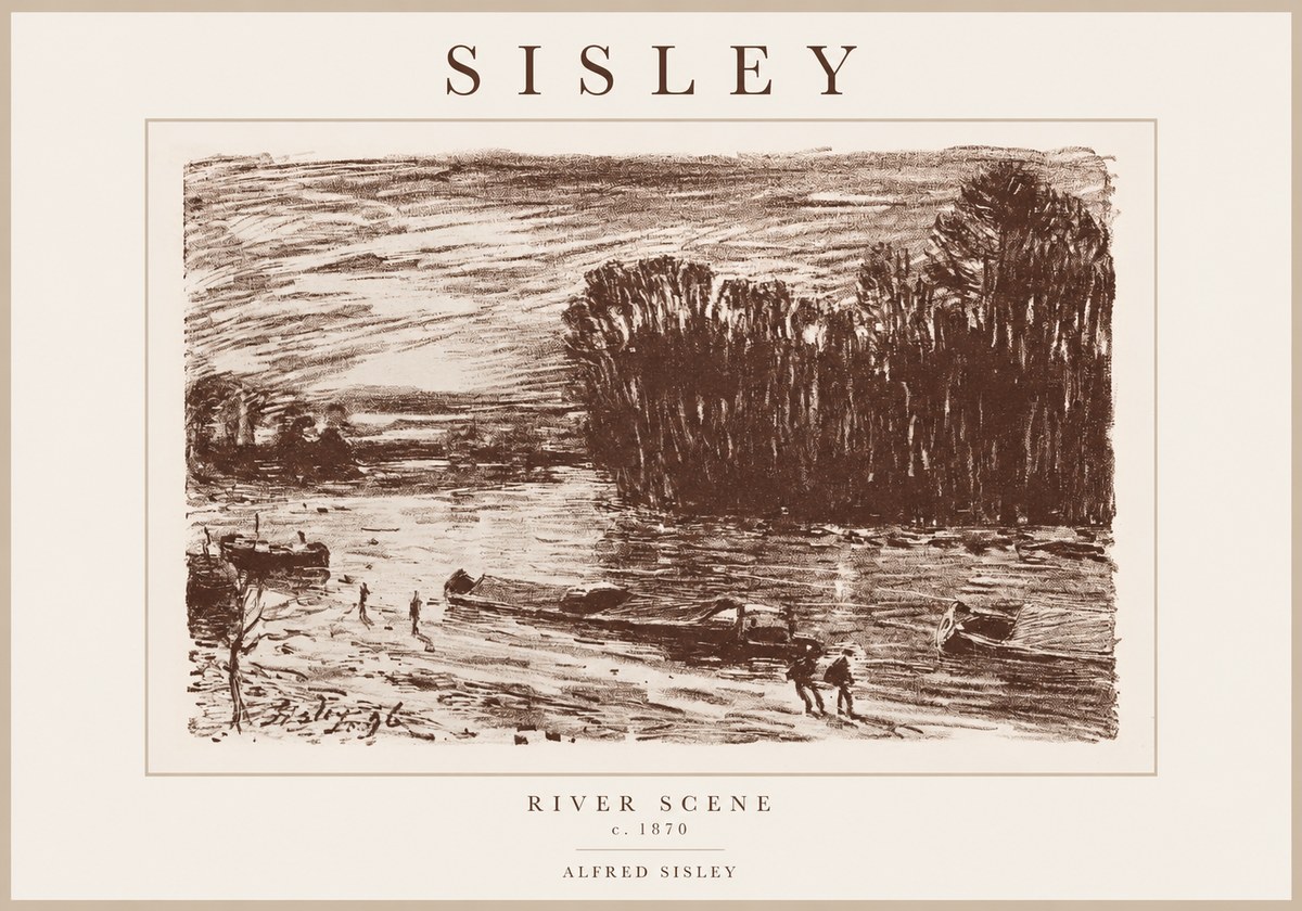 Sisley River Scene No1 - Affiche