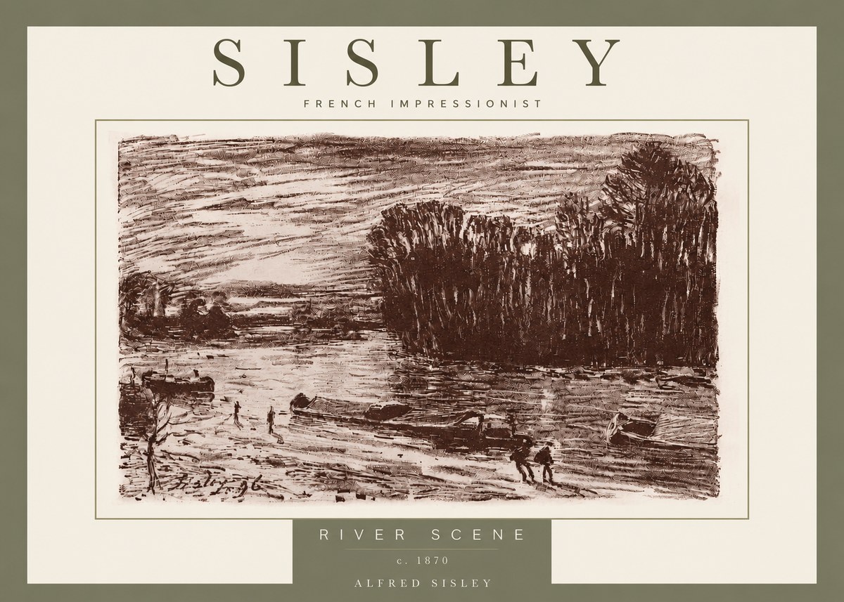Sisley River Scene No6 - Affiche