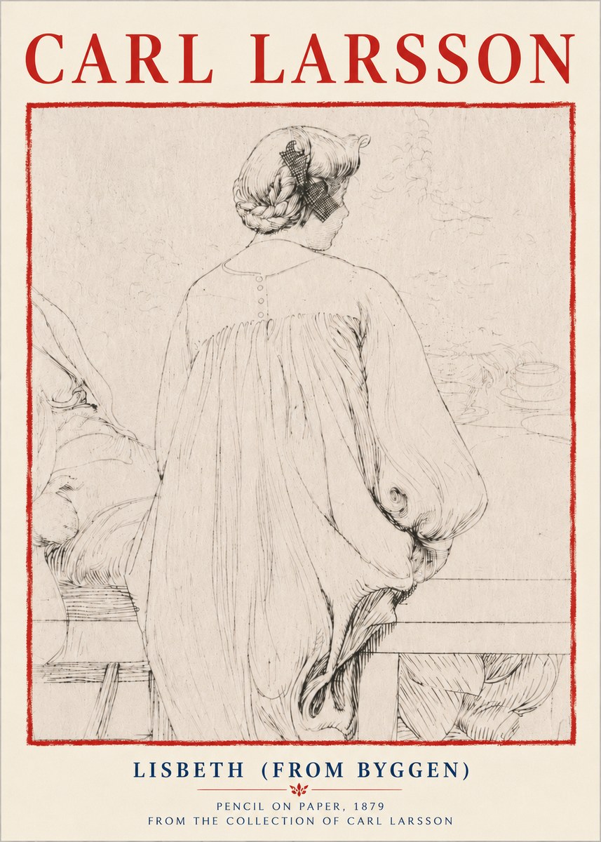 Carl Larsson Lisbeth (from Byggen) No6 - Affiche
