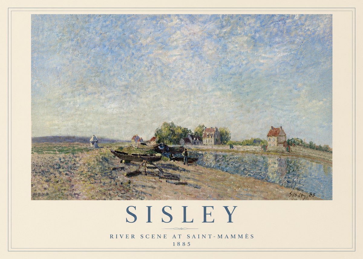 Sisley River Scene at Saint-mammès No5 - Affiche