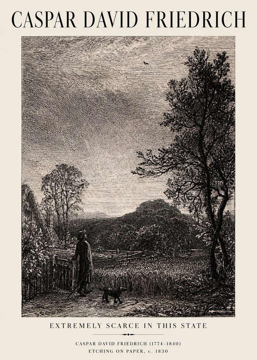 Caspar David Friedrich Extremely Scarce in This State No1 - Affiche