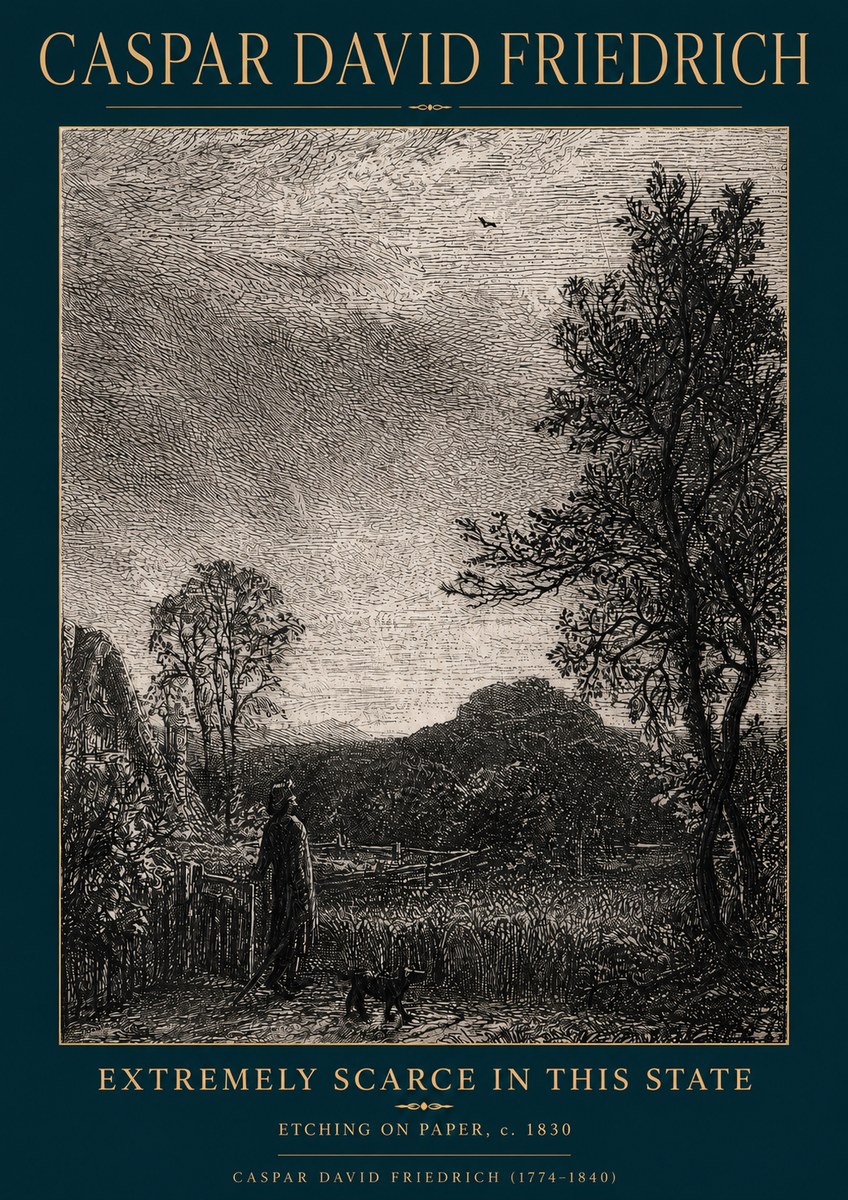 Caspar David Friedrich Extremely Scarce in This State No4 - Affiche