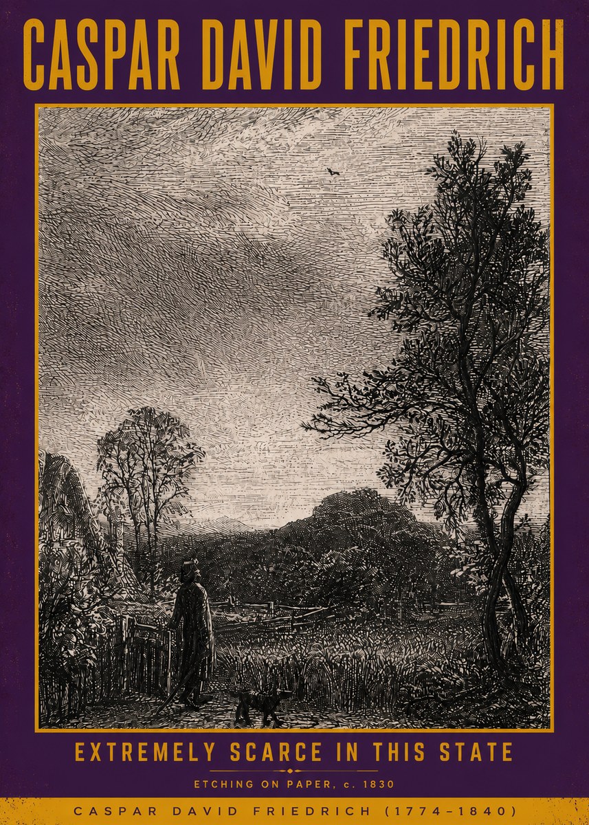Caspar David Friedrich Extremely Scarce in This State No5 - Affiche