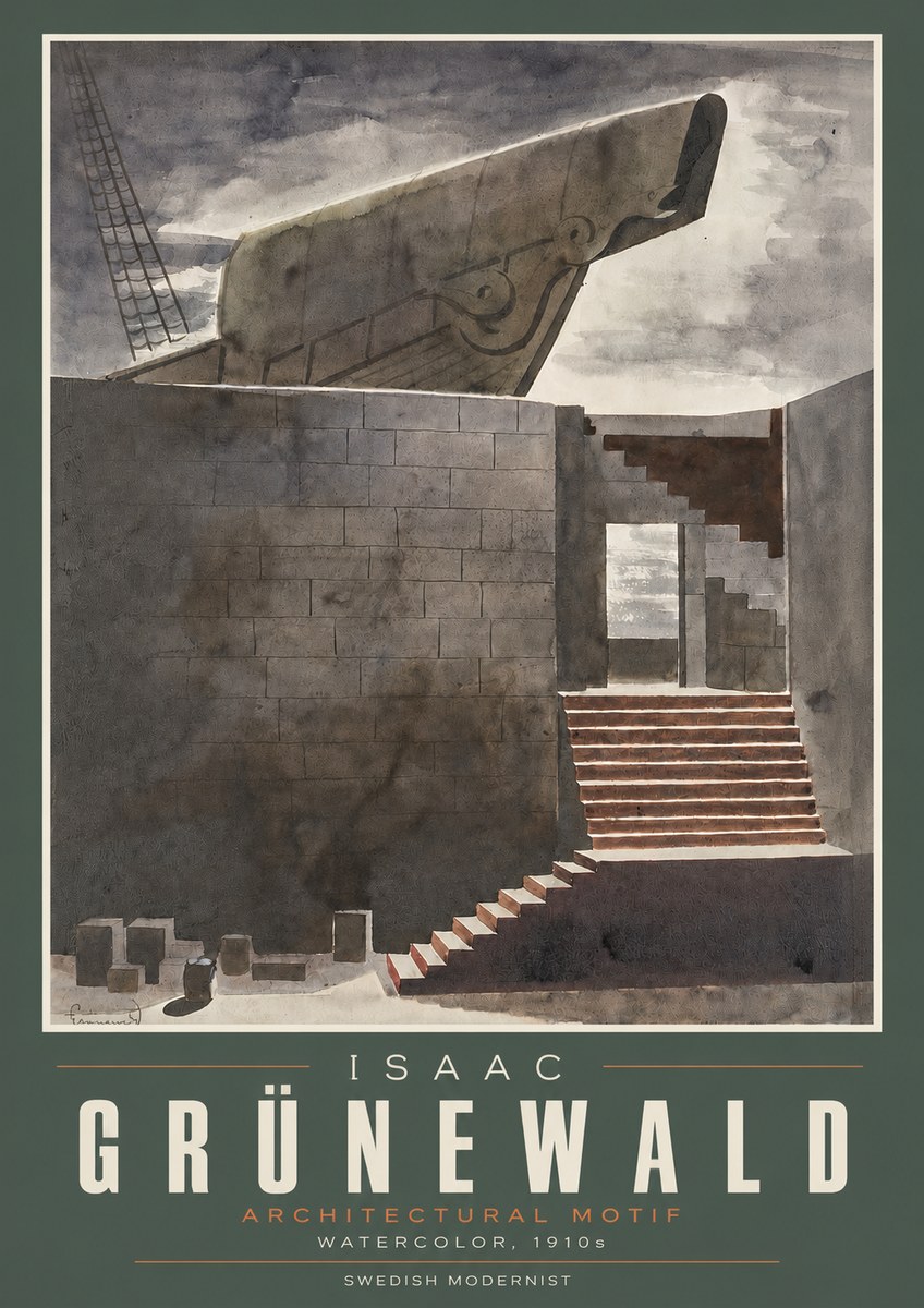 Isaac Grünewald Architectural Motif II No3 - Affiche