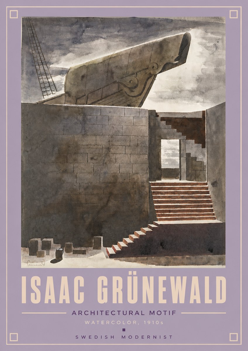 Isaac Grünewald Architectural Motif II No4 - Affiche