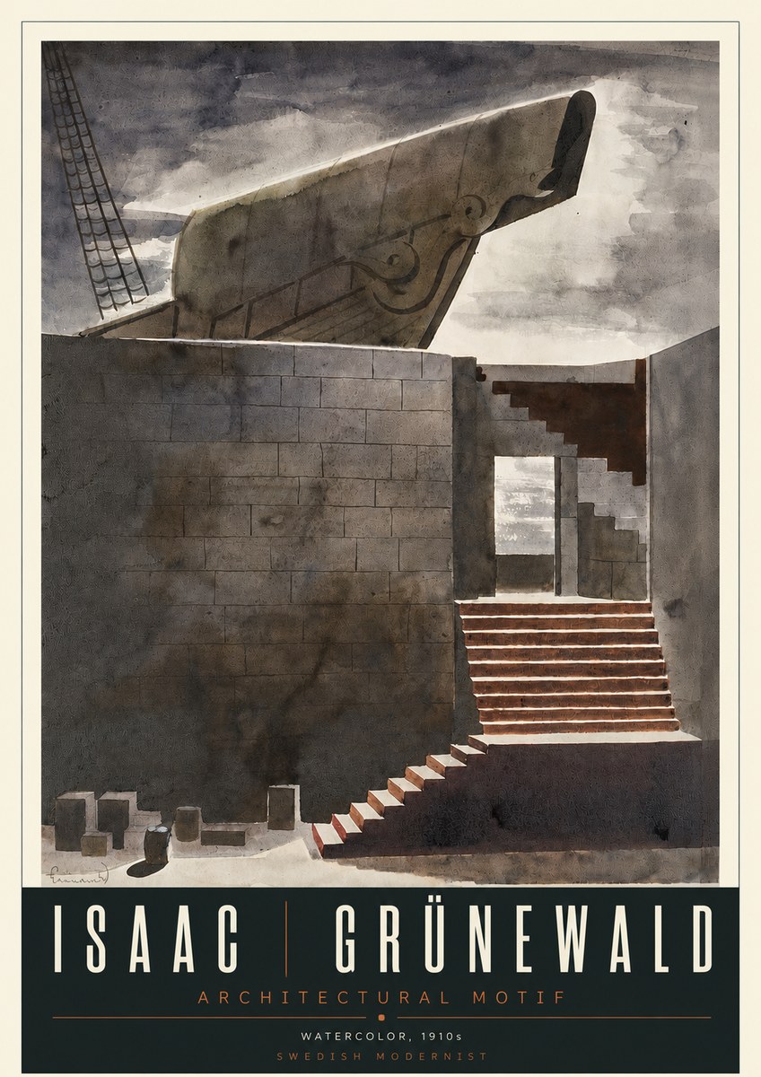 Isaac Grünewald Architectural Motif II No5 - Affiche