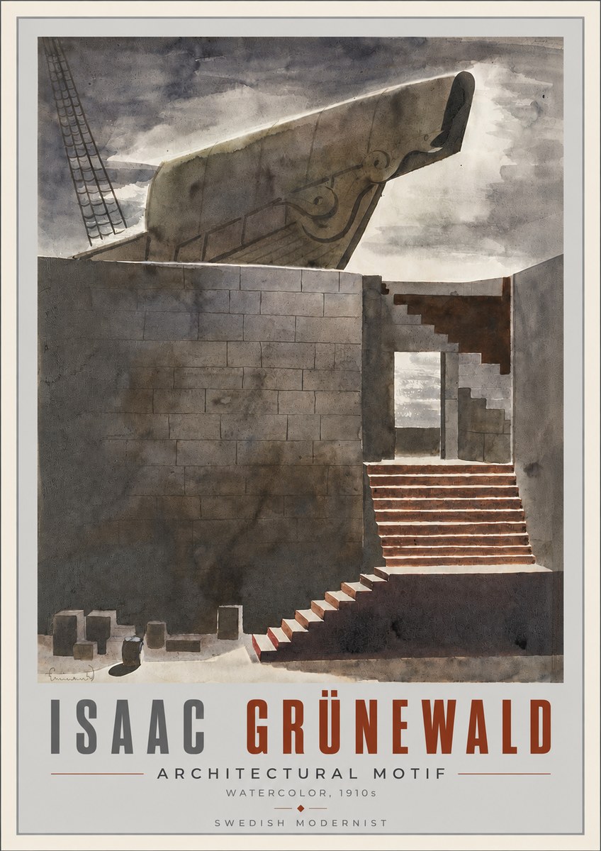 Isaac Grünewald Architectural Motif II No6 - Affiche