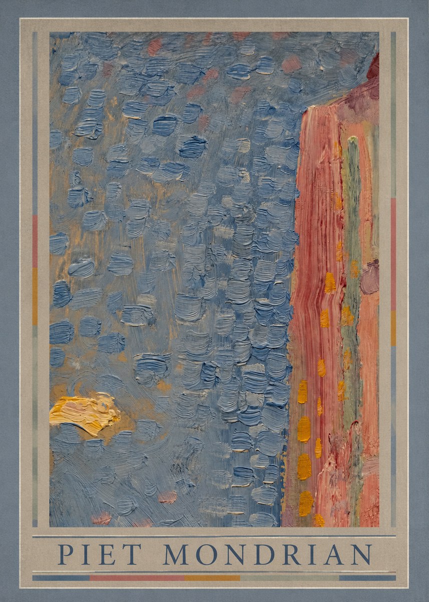 Piet Mondrian Façade in Sunlight No1 - Affiche