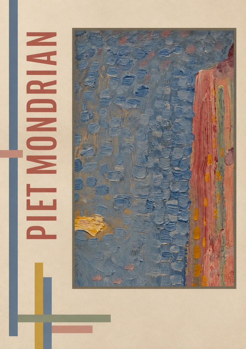 Piet Mondrian Façade in Sunlight No4 - Affiche