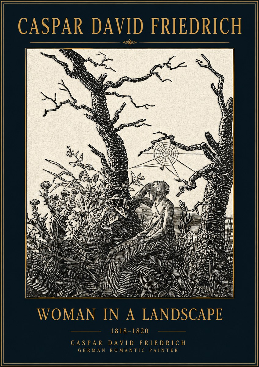 Caspar David Friedrich Woman in a Landscape No4 - Affiche