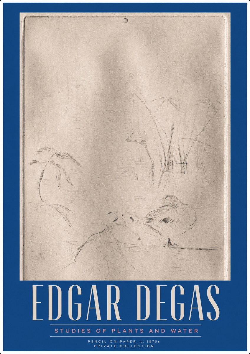 Edgar Degas Studies of Plants and Water No3 - Affiche