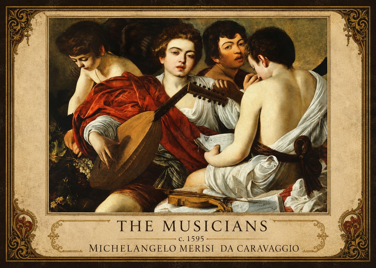 Michelangelo Merisi da Caravaggio The Musicians I No6 - Affiche