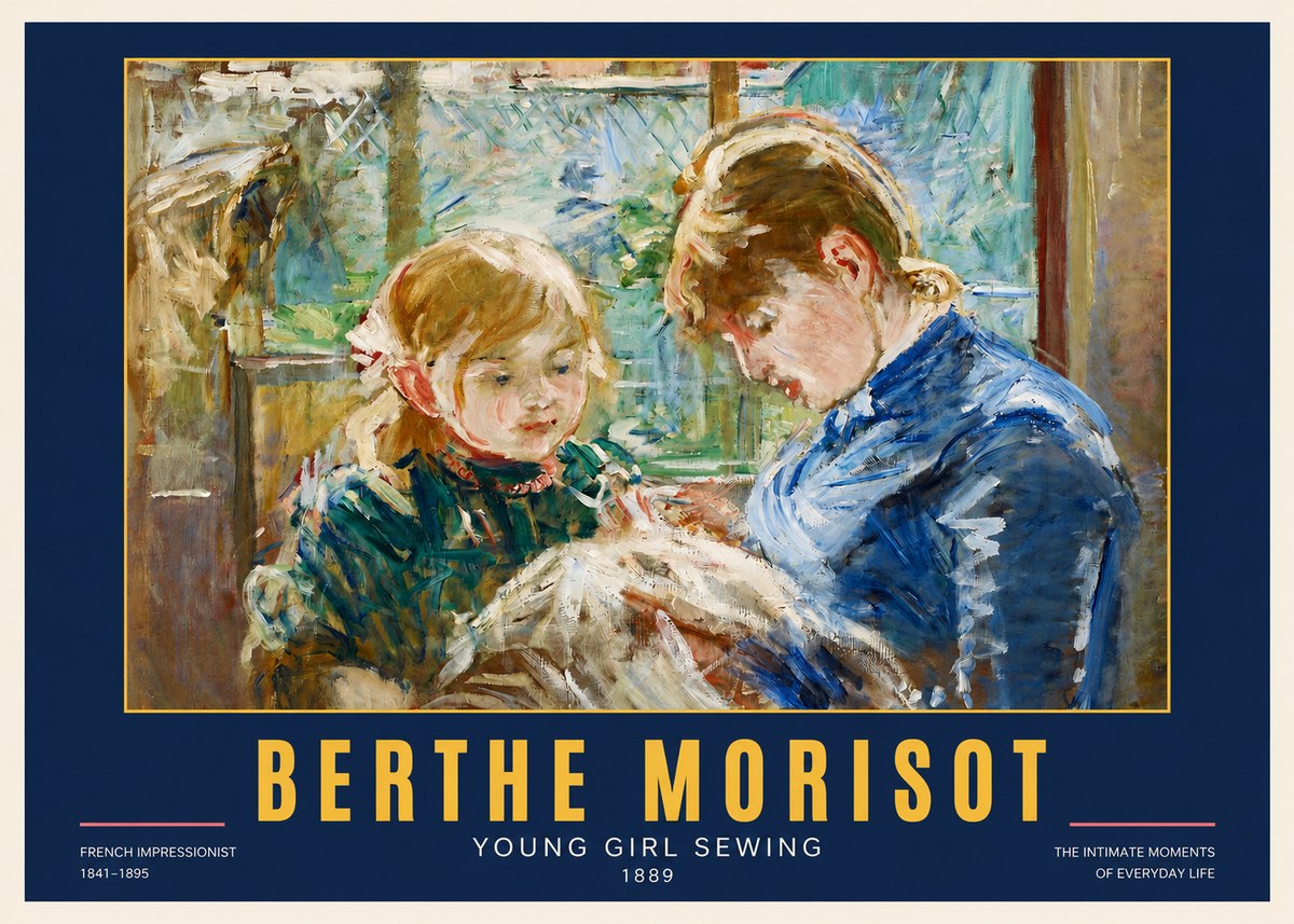 Berthe Morisot Young Girl Sewing No2 - Affiche