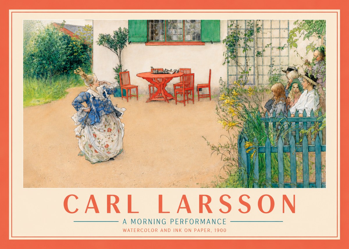 Carl Larsson A Morning Performance No4 - Affiche