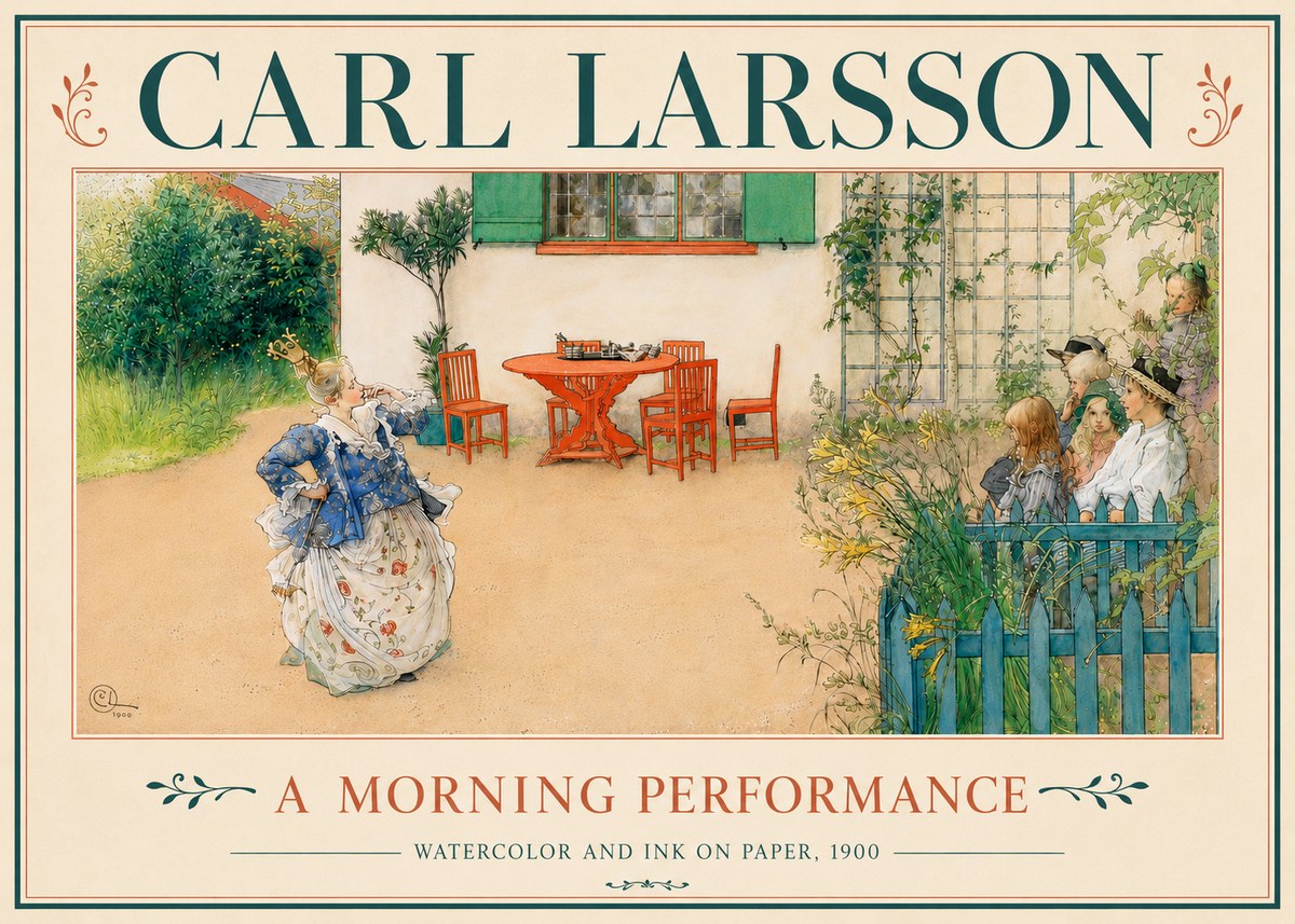 Carl Larsson A Morning Performance No6 - Affiche