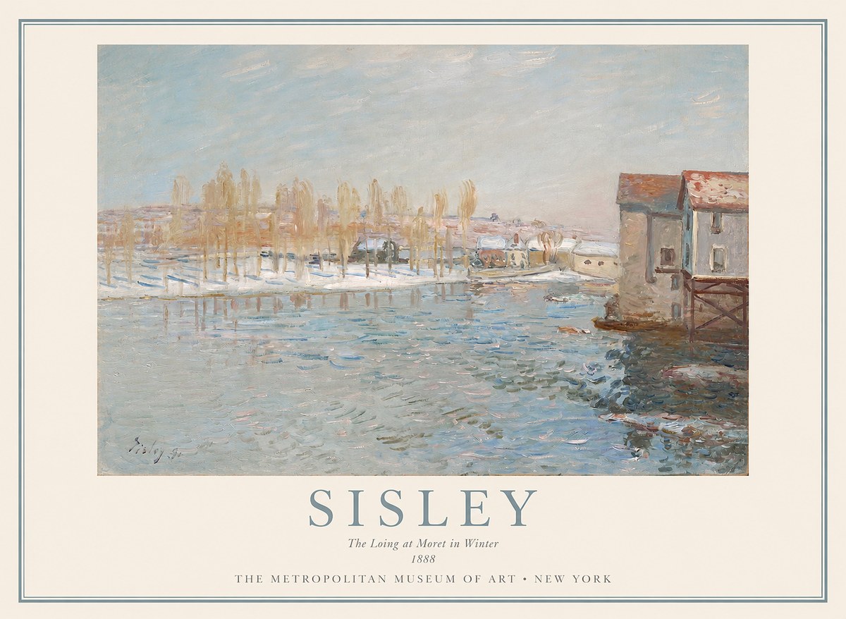 Sisley The Loing at Moret in Winter No1 - Affiche