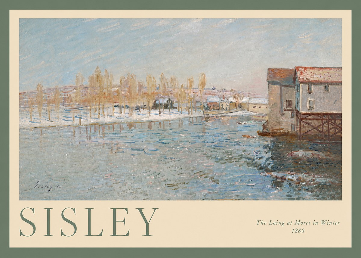 Sisley The Loing at Moret in Winter No2 - Affiche