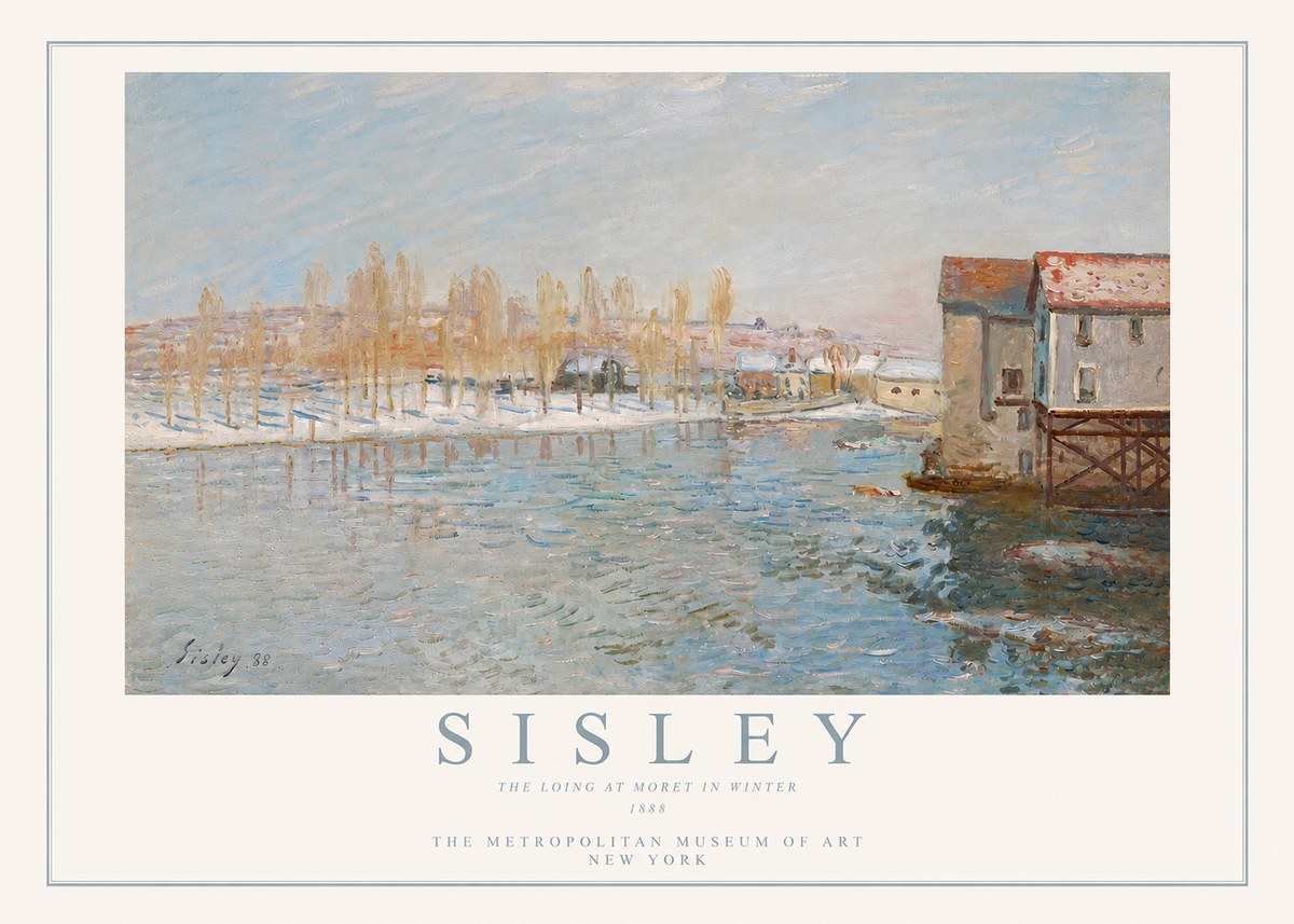 Sisley The Loing at Moret in Winter No3 - Affiche