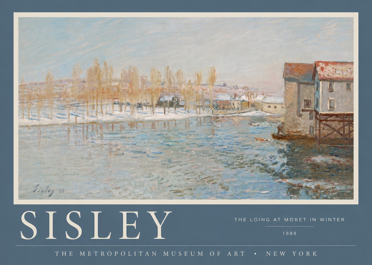Sisley The Loing at Moret in Winter No4 - Affiche