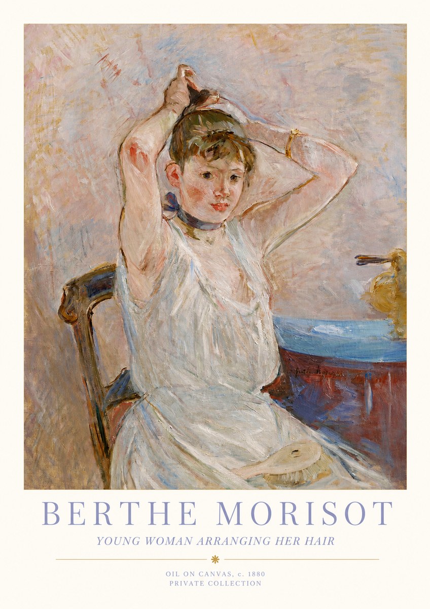 Berthe Morisot Young Woman Arranging Her Hair No1 - Affiche