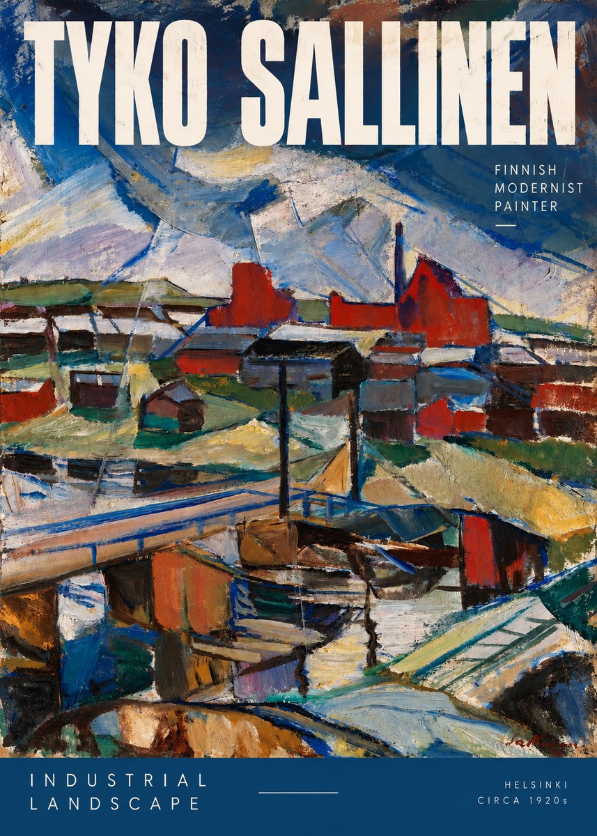 Tyko Sallinen Industrial Landscape No2 - Affiche