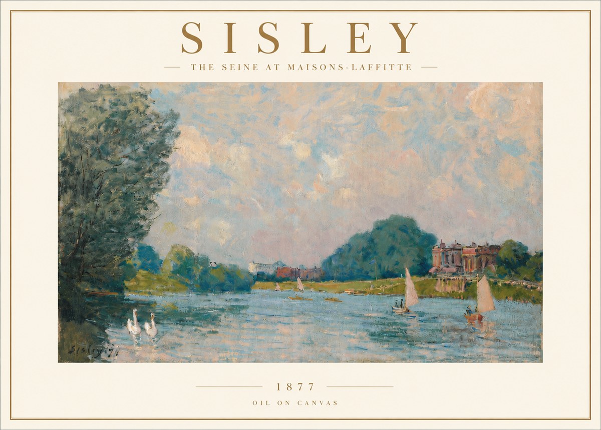 Sisley The River – Afternoon, 1877 No5 - Affiche