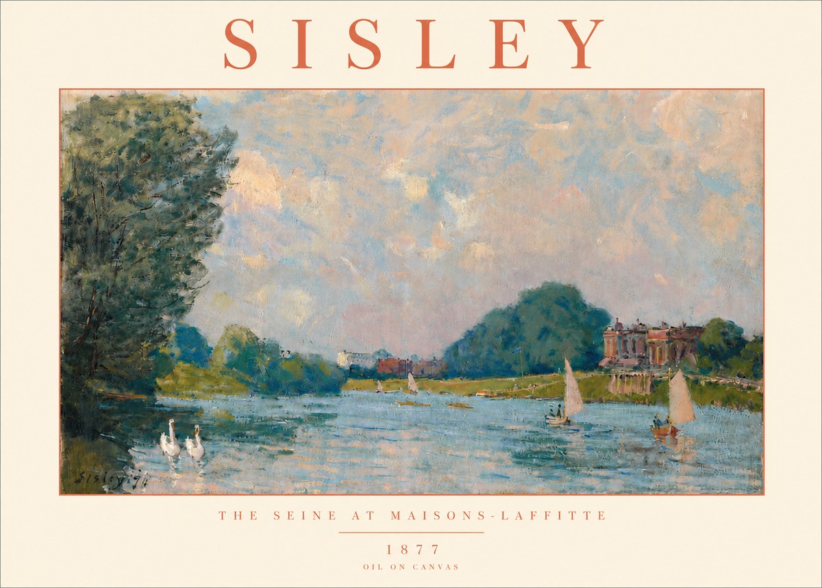 Sisley The River – Afternoon, 1877 No6 - Affiche