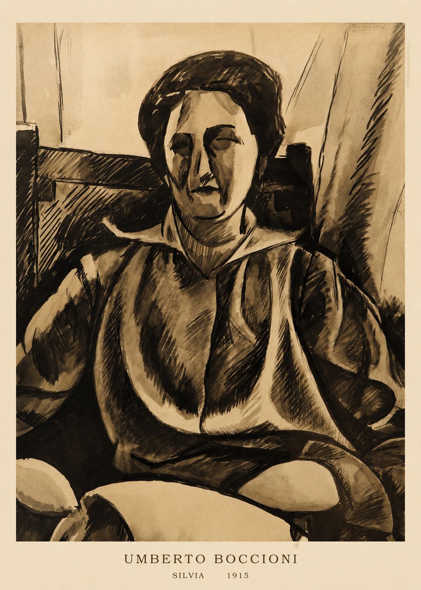 Umberto Boccioni Silvia No6 - Affiche
