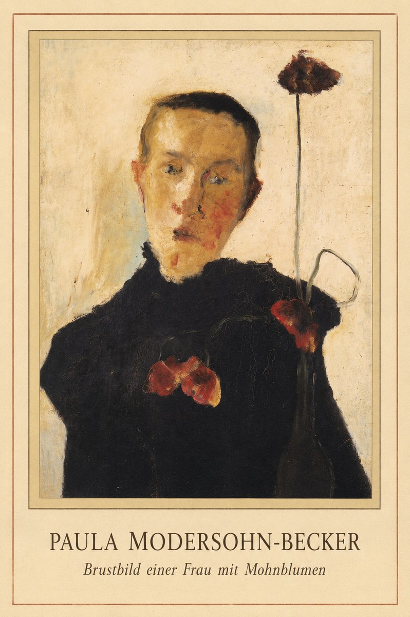 Paula Modersohn-Becker Brustbild Einer Frau Mit Mohnblumen No6 - Affiche
